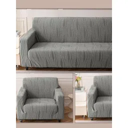Stylista Grey Polyester Sofa Cover With Arms-picture-18
