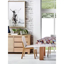 Stylista Maroon & Blue Printed Waterproof 8-Seater Table Cover image 1