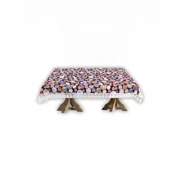 Stylista Maroon & Blue Printed Waterproof 8-Seater Table Cover image 2