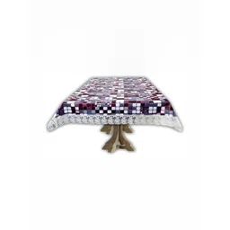 Stylista Maroon & Grey Geometric Rectangle Waterproof 10-Seater Table Cover-picture-10