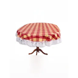 Stylista Maroon Checked Waterproof Oval 2-Seater Table Cover-picture-27