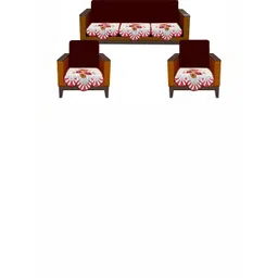 Stylista Pink & White 5 Pieces Floral Printed Velvet Cotton Sofa Covers-image-20