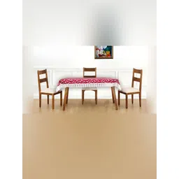 Stylista Red & White Polka Dots Printed Waterproof 4-Seater Table Cover-picture-12