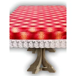 Stylista Red & White Printed 1.98 m x 1.37 m Waterproof Rectangle Table Cover-picture-22