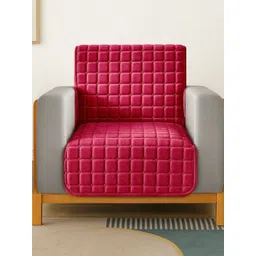 Stylista Red Polyester Sofa Cover With Arms-picture-36