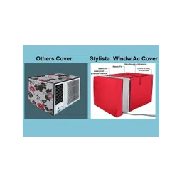 Stylista Red Solid Waterproof Air Conditioner Covers image 2