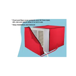 Stylista Red Solid Waterproof Air Conditioner Covers image 3