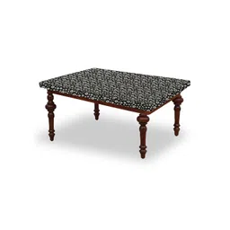 Stylista White & Black Floral Waterproof Rectangular 4-Seater Table Cover-picture-31