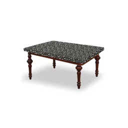 Stylista White & Black Floral Waterproof Rectangular 4-Seater Table Cover-picture-30