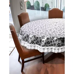 Stylista White & Black Floral Waterproof Round 6 Seater Table Cover-picture-29
