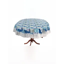 Stylista White & Blue Floral Waterproof Oval 12 Seater Table Cover-picture-21