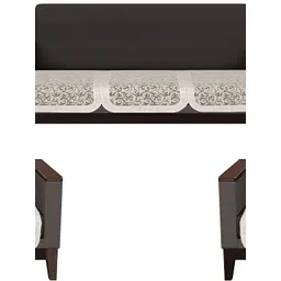 Stylista White & Brown 5 Pieces Floral Printed Cotton 5 Seater Sofa Cover-image-14