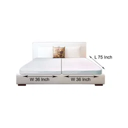 Stylista White Cotton Water Resistant Elastic Strap Double Size Mattress Protector-image-36