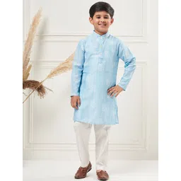 Stylo Bug Boys Bandhani Printed Regular Kurta with Trousers-picture-39