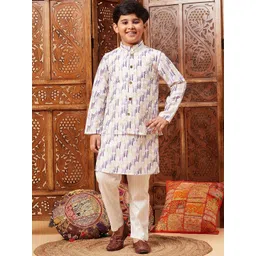 Stylo Bug Boys Printed Regular Kurta & Pyjamas With Nehru Jacket-picture-33