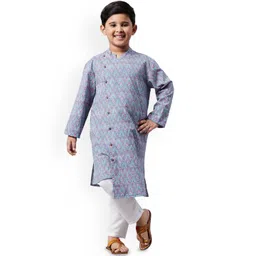 Stylo Bug Boys Printed Regular Pure Cotton Kurta with Pyjamas-picture-41