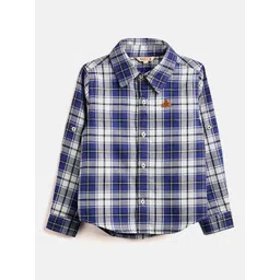 Stylo Bug Boys Slim Fit Tartan Checks Roll-Up Sleeves Cotton Casual Shirt-picture-13