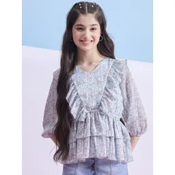 Stylo Bug Floral Print Puff Sleeve Top-picture-37