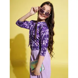 Stylo Bug Girl Floral Printed V-Neck Smocked Bardot Top-picture-37