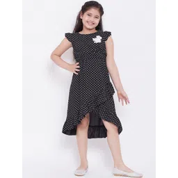 Stylo Bug Girls Black & White Printed Lace Midi Dress-picture-42