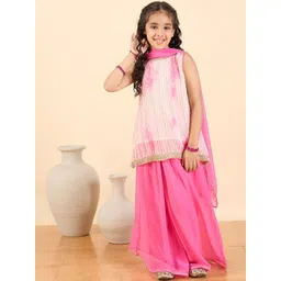 Stylo Bug Girls Ethnic Motifs Woven Design Kurta with Palazzo & Dupatta-picture-22