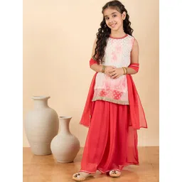 Stylo Bug Girls Ethnic Motifs Woven Design Kurta with Palazzo & Dupatta-picture-23