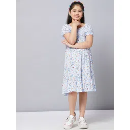 Stylo Bug Girls Floral Printed A-Line Pure Cotton Dress-picture-22