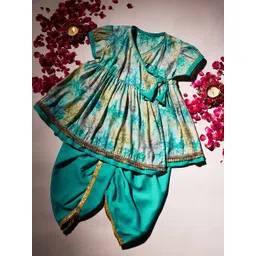 Stylo Bug Girls Floral Printed Angrakha Kurti with Dhoti Pants-picture-22