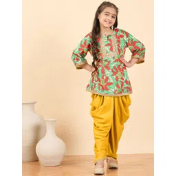 Stylo Bug Girls Floral Printed Kurta with Dhoti Pant-picture-35