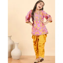 Stylo Bug Girls Floral Printed Kurta With Patiala-picture-40