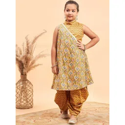 Stylo Bug Girls Floral Printed Regular Pure Cotton Kurta With Salwar-picture-56