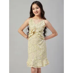 Stylo Bug Girls Floral Printed Ruffles A-Line Dress-picture-19