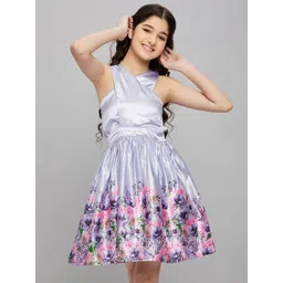 Stylo Bug Girls Floral Satin Dress-picture-42