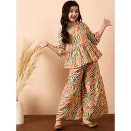 Stylo Bug Girls Printed Regular Gotta Patti Kurti with Trousers-image-32