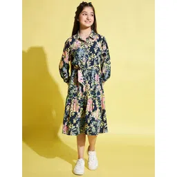 Stylo Bug Girls Shirt Collar Layered Dress-image-9