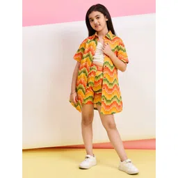 Stylo Bug Girls Shirt Collar Pure Cotton Shirt With Shorts-picture-31