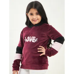 Stylo Bug Girls Typography Printed Hooded Pullover Sweatshirt-image-23