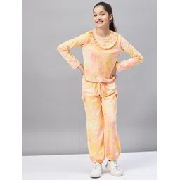 Stylo Bug Girls Yellow & Pink Dyed Top with Trouser-image-29