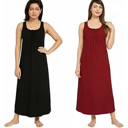 stylo jewelry Nighty Slips Long Camisole for Women for Kurti Sleeveless for Women Black Maroon-picture-35