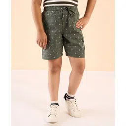 Stylo Bug Cotton Abstract Printed Shorts - Grey-image-16