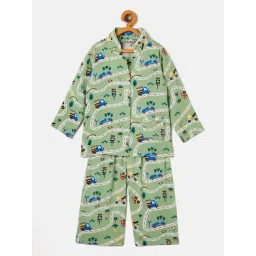 StyloBug Boys Green Printed Night Suit-picture-21