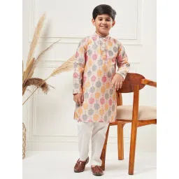 StyloBug Boys Multi All over print Kurta Set-picture-22