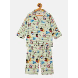 StyloBug Boys Off-White Printed Night Suit-picture-24