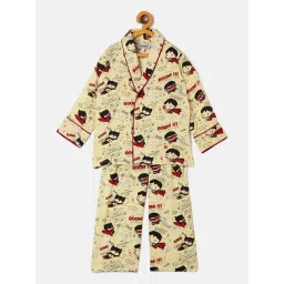 StyloBug Boys Yellow Printed Night Suit-picture-23