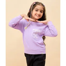 StyloBug Cotton Knit Full Sleeves Wanted Poster Printed Light Winter Sweatshirt - Lavender-picture-19
