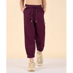 StyloBug Cotton Woven Solid Pant - Maroon-image-11
