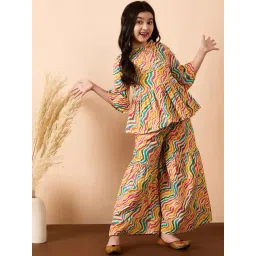 StyloBug Girls Multi Cotton All over Print Kurti Set-picture-27