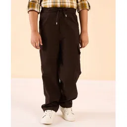 stylobug Stylo Bug Cotton Solid Cargo Pants - Coffee Brown-picture-17