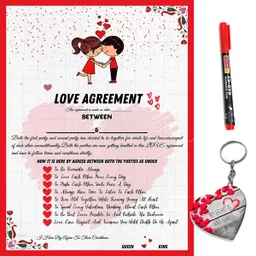 stylotrendz A4 Size Love Contract Agreement with permanent marker pen with keyring glossy Greeting Card-picture-33