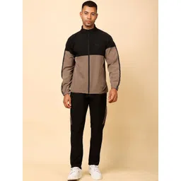Stylox Men Colourblocked Mock Collar Mid-Rise Cotton Tracksuit-picture-31